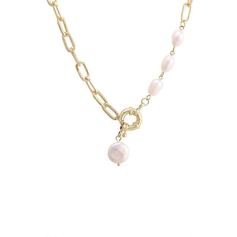 Trend Pearl Thick Chain Pendant Necklace