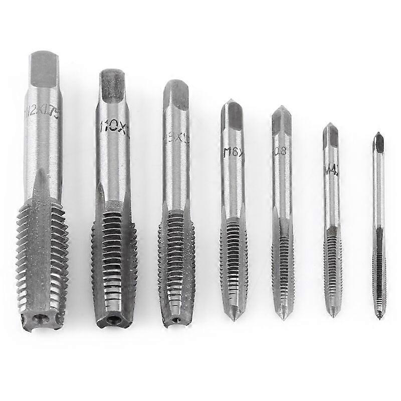 7pcs Metric Thread Steel Tapping Tool M3, M4, M5, M6, M8, M10, M12