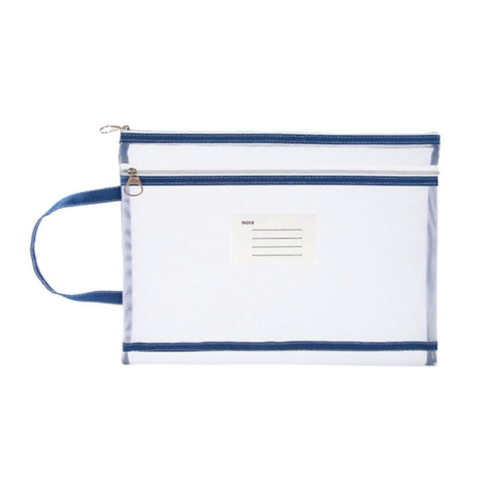 Transparent File Bag Document Holder with Lanyard Zipper Closure Large Capacity Clear Storage Bag A4 Document Organizer