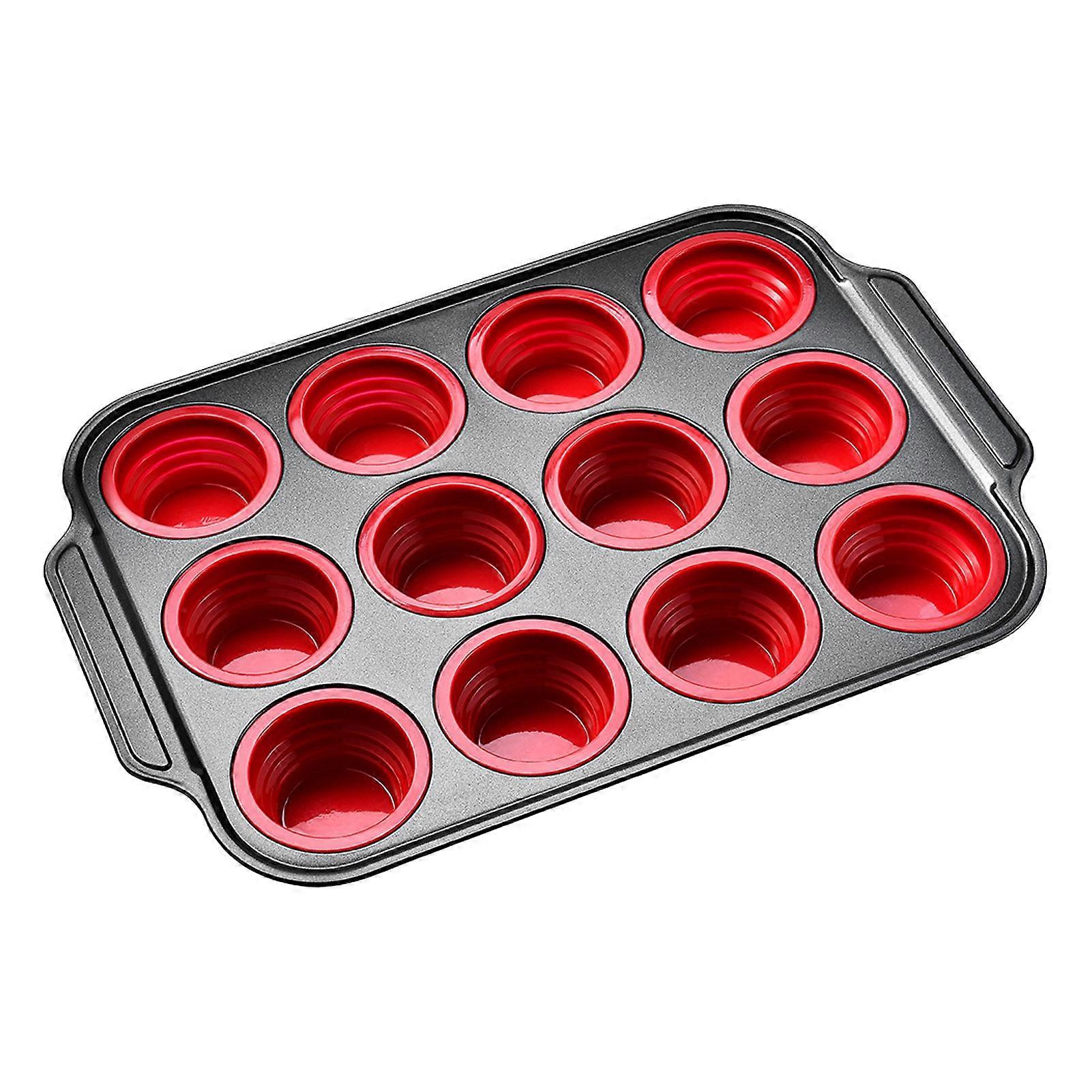 Silicone Muffin Pan Nonstick Cake Mold with 6/12 Holes Easy Release Cupcake Tray for Baking Egg Bite Maker Bakeware for Oven