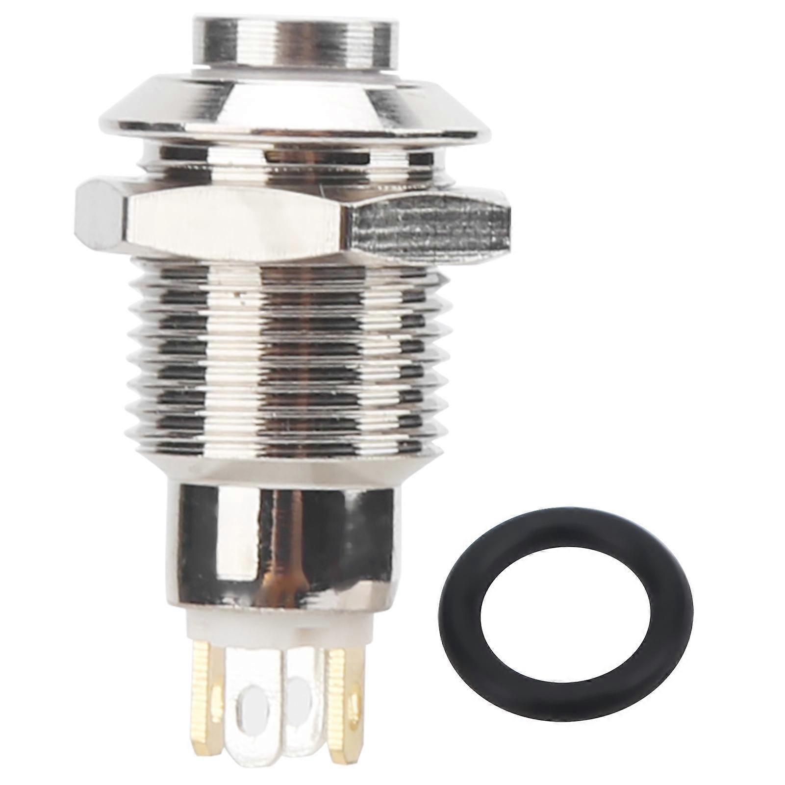 10mm Metal Push Button Switch Waterproof SelfLocking Start Switch with Light 3V(White )