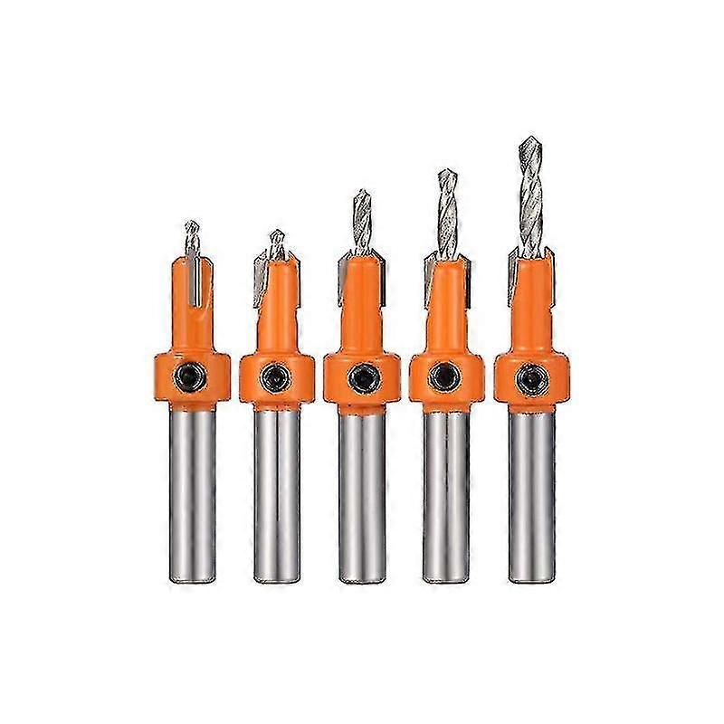 Woodworking Drill Bit Set, 5 Piece Countersink Drill Bit Set, Hss Woodworking Countersink, Countersink Countersink Taper Drill Bit For Wo
