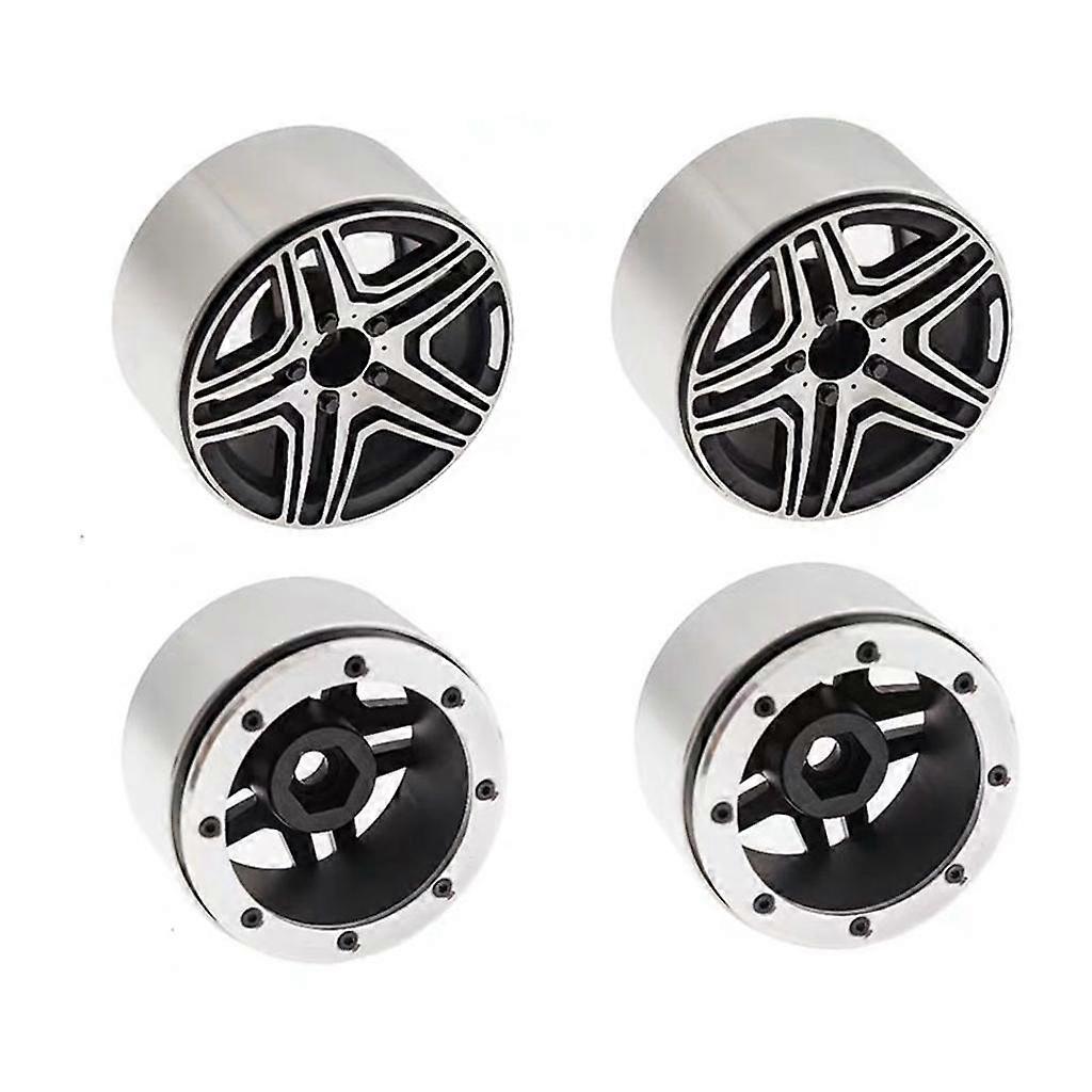 4PCS Metal 2.2 Wheel Hub for Axial SCX10 1: 10 Scale RC Rock Crawler Climbing Buggy Truck Hobby Model Modification Vehicle Upgrade Parts Accessories -