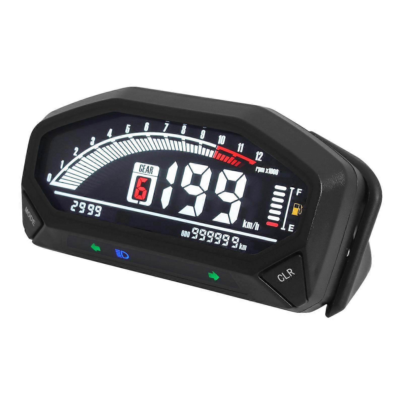 Universal Lcd Motorcycle Digital Speedometer Waterproof Odometer Tachometer with Bracket for Motorcycle 1,2,4 Cylinders YG150-23