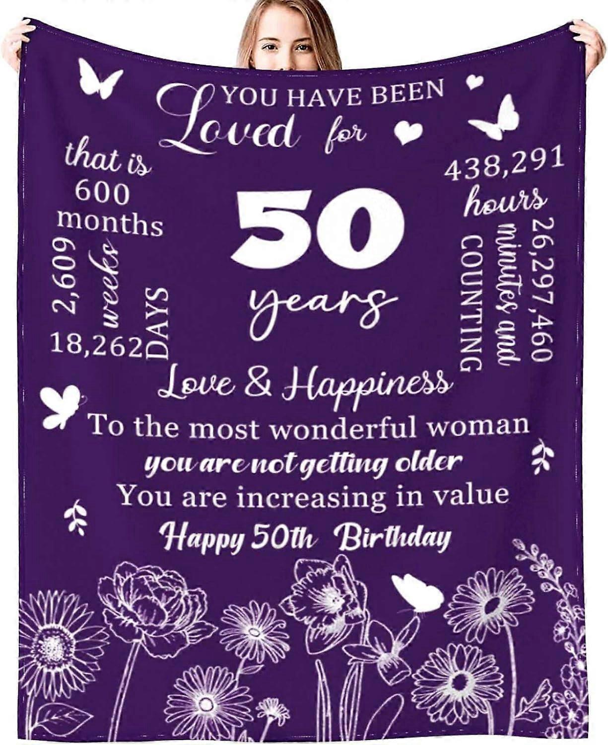 50th Birthday Gifts for Women Blanket Happy 50 Year Old Birthday