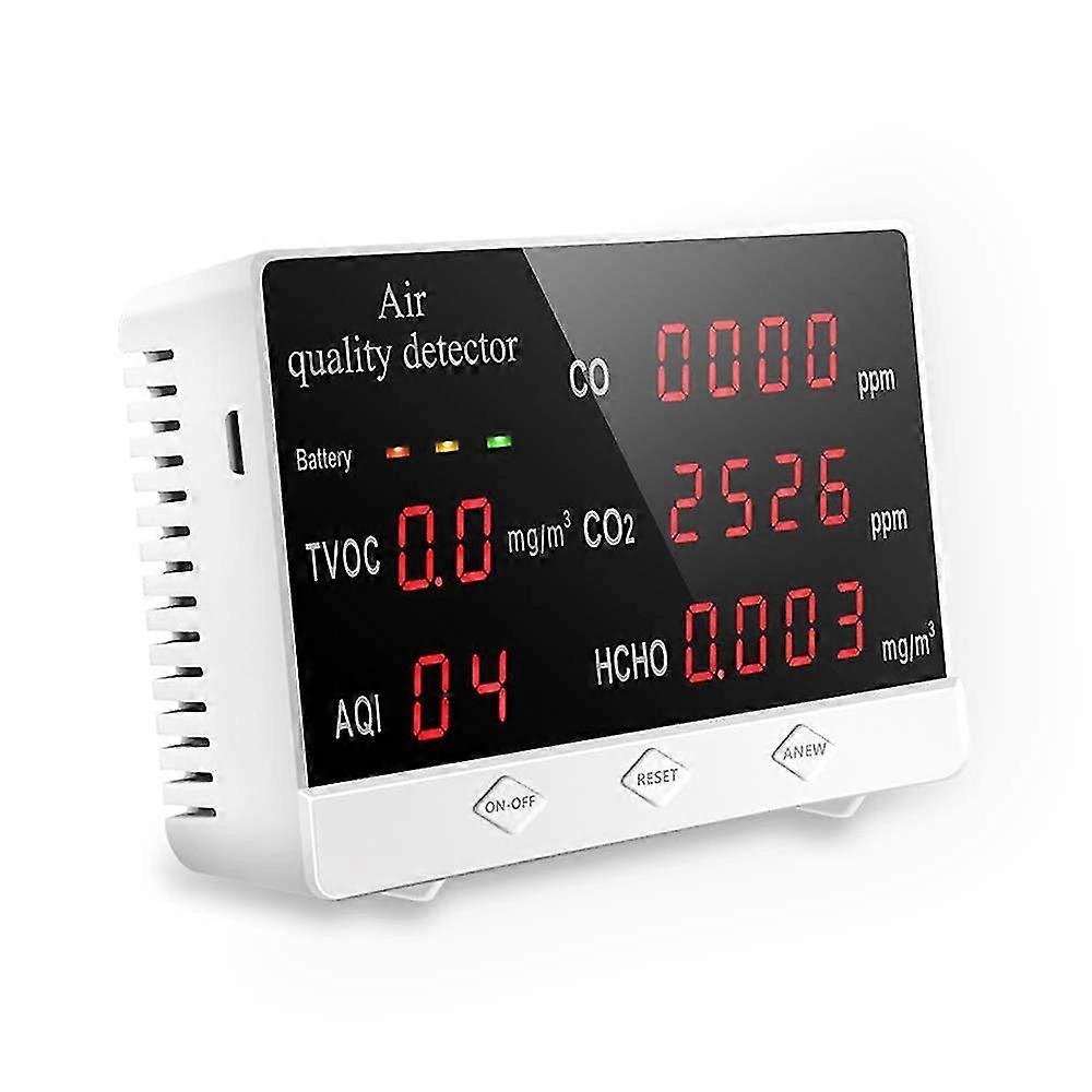 Air Quality Monitor Nøyaktig Tester For Co2 Formaldehyd (HCHO) Tvoc / AQI Multifunksjonell Air Gas Detector Real Time Data &mean Value Recording For Home