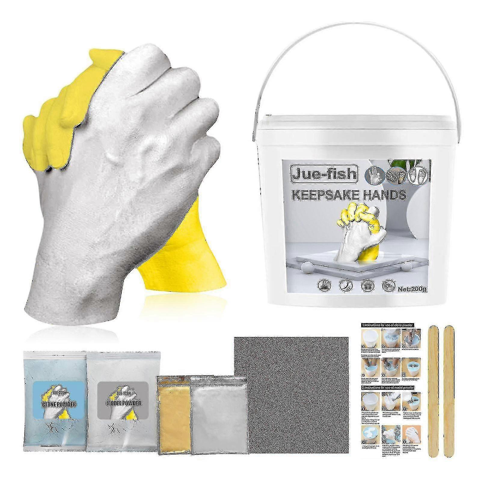 DIYハンドキャスティングキット手石膏彫像成形セットカップルのためのハンドホールディングクラフト