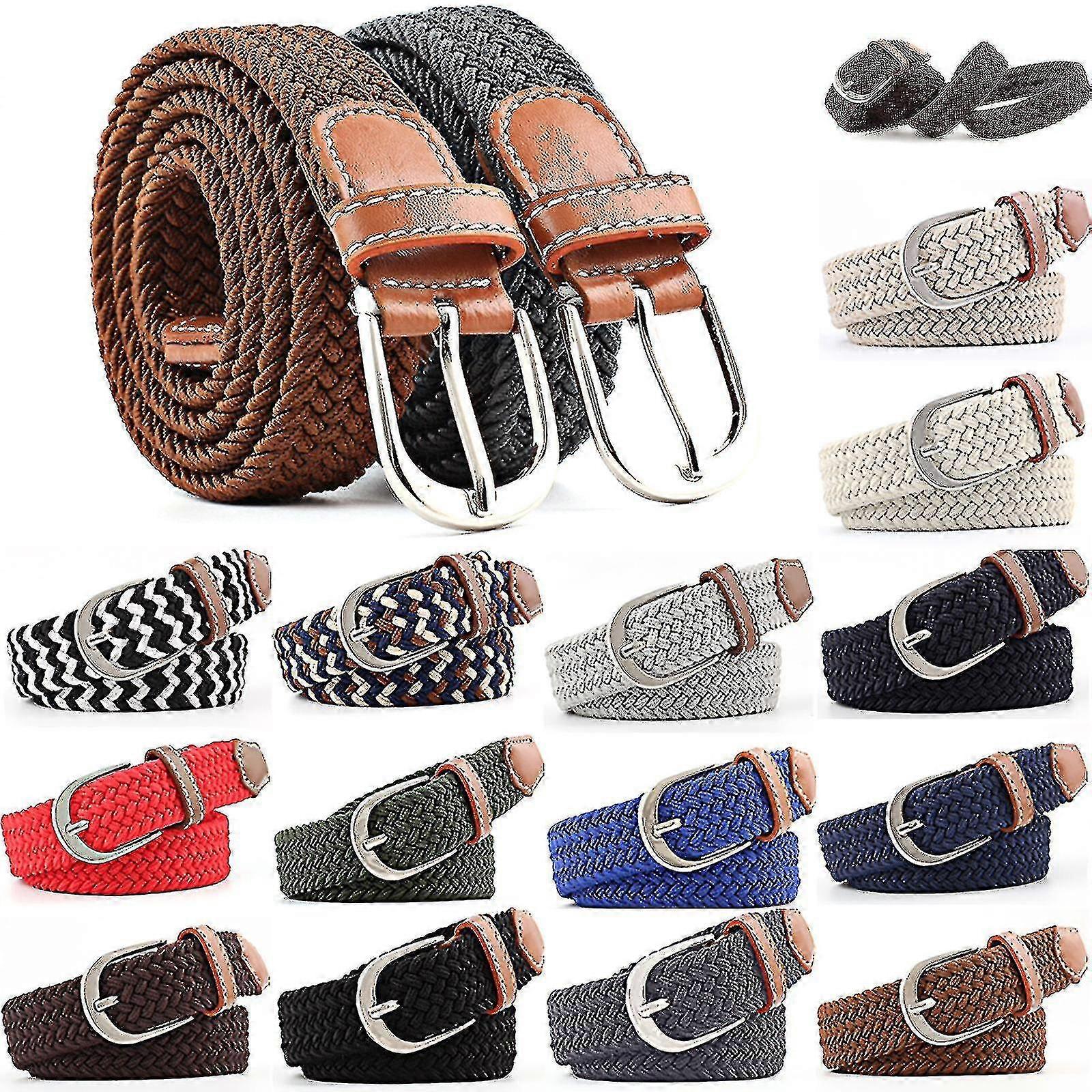 Unisex Ated Webbing Seng Stretch flettet Vevde Les Belts TY