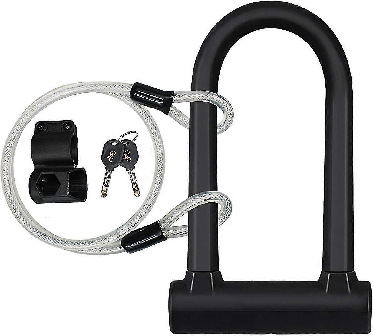 柔軟なケーブルロックと取り付けブラケット付き自転車ロック