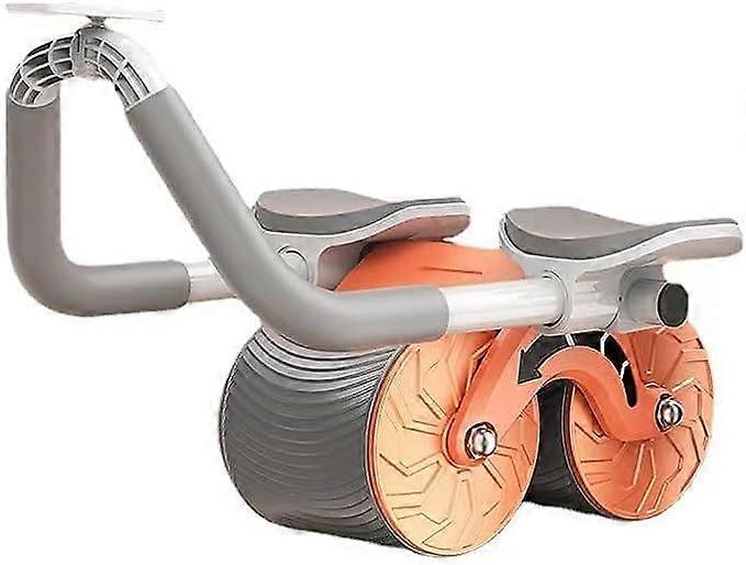 عجلة أسطوانية مع مؤقت وحصيرة الركبة ، عجلة عضلات البطن المرتدة الأوتوماتيكية للصالة الرياضية المنزلية ، عجلة تمرين البطن للمبتدئين ، مثالية لقوة اللياقة البدنية للجسم