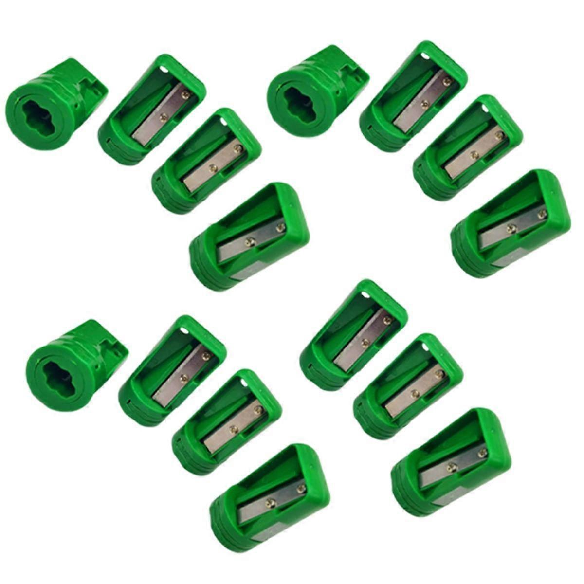 15pcs Octagonal Carpenter Pencil Sharpener Square Oval Carpenter Pen Manual Sharpener Green