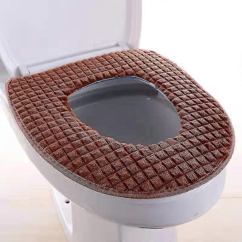 Toilet Seat Cover, Diamond Velvet Zipper Toilet Seat Pads, Washable and Comfortable, 4 Colors