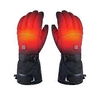Beheizte Handschuhe für Männer Frauen, Wiederaufladbare elektrische Heizhandschuhe, 3 Temperatureinstellstufen, Touchscreen-Handwärmer für Motorradfahren, Radfahren Fi