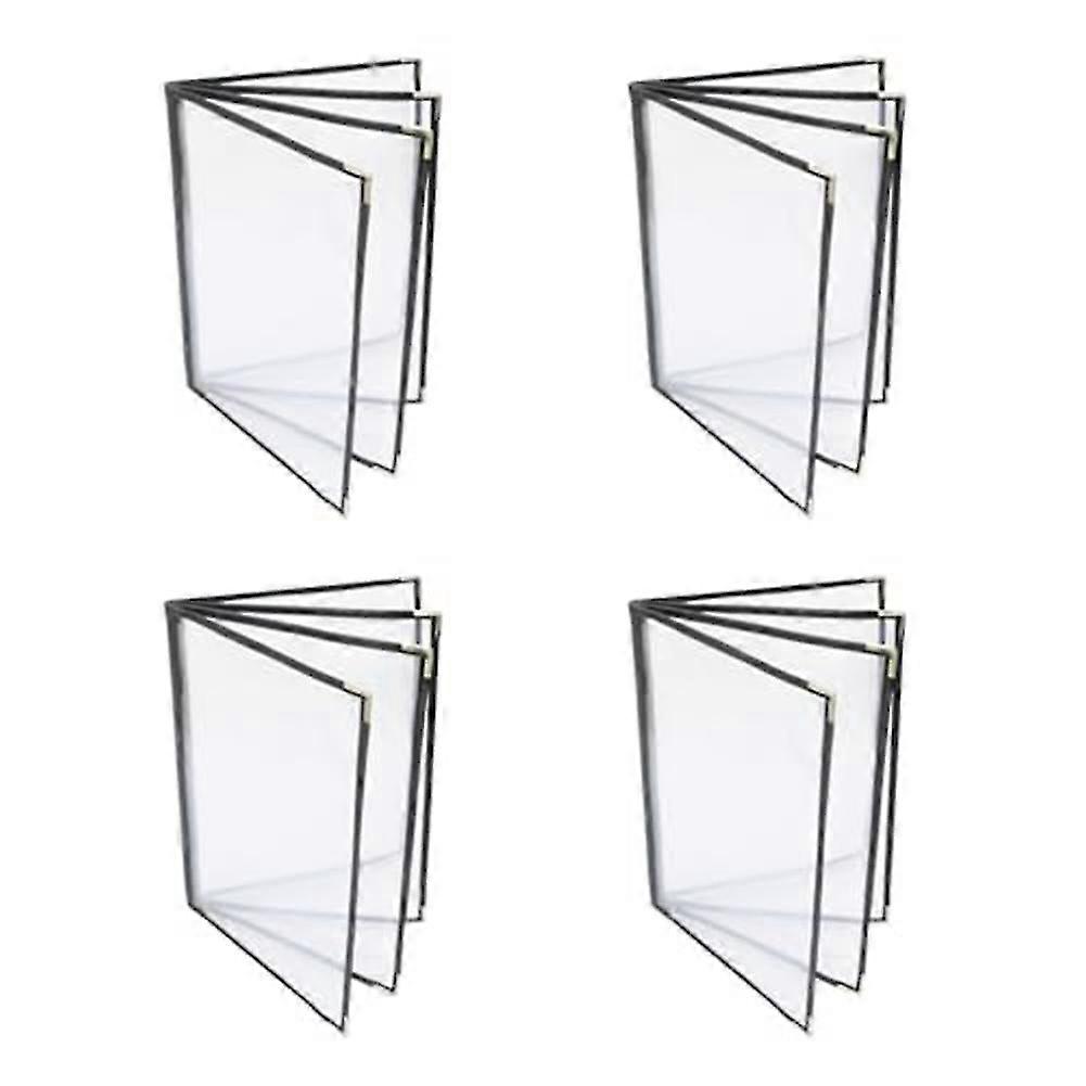 4pcs Menu Covers, Menu Covers 8.5x11inch, Menu Holder 4 Page 8 View, Restaurant Menu Covers For A4 Size Paper, Menu Book