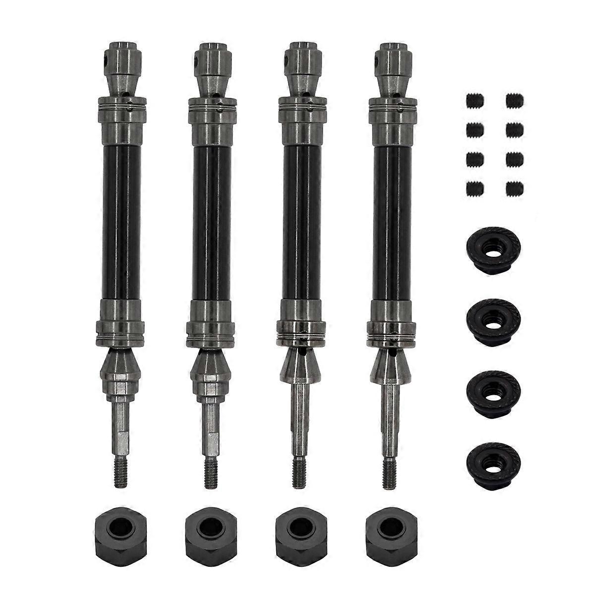 4Pcs Steel Front and Rear Drive Shaft Driveshaft CVD for 1/10 Traxxas Slash Rustler Hoss Stampede VXL 4X4 RC Car Upgrade Parts