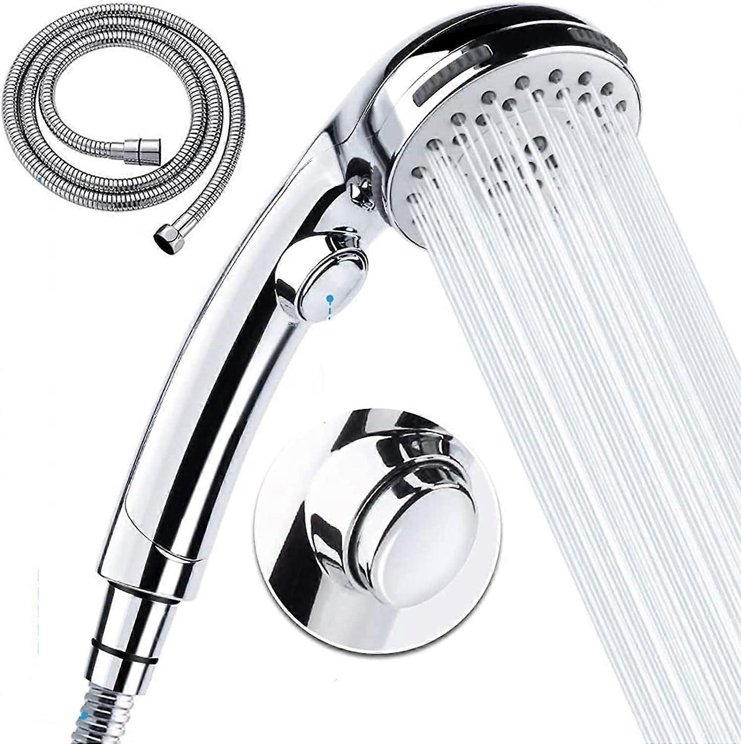 Universal Bath Shower Handheld Handset Chrome 5 Mode Function Shower Head