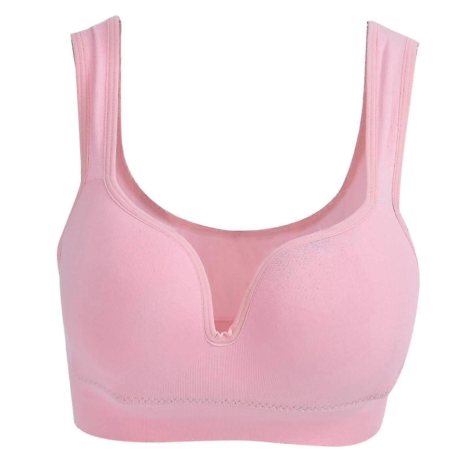 Full Coverage Wireless Maternity Nursing Bra - Women's Comfy Support Bra (Pink)