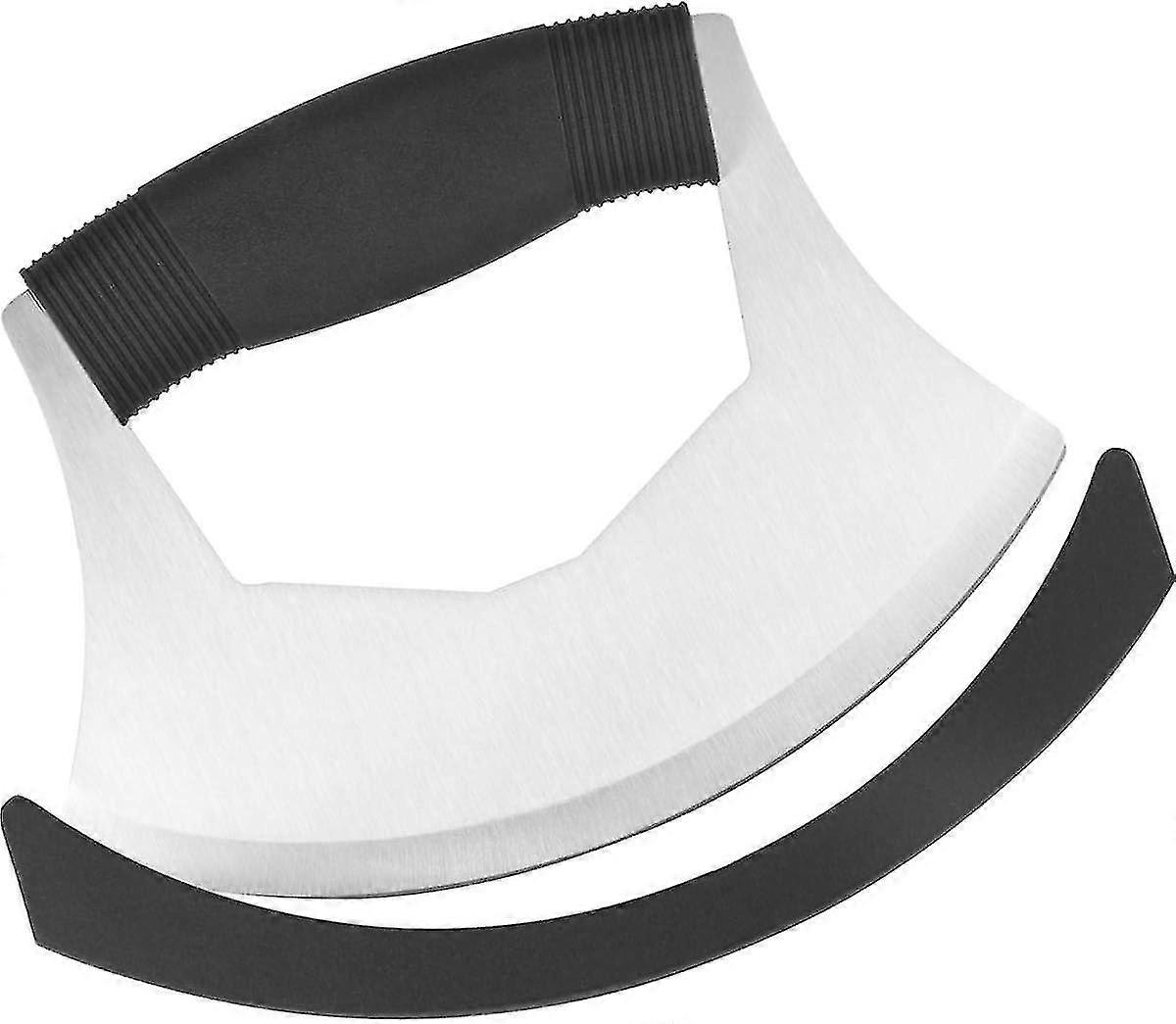 Knife Salad Chopper, Salad Chopper Stainless Steel Knife With Protection Cover Vegetable Chopper Mincing Knife For Pizza, Cheese, Onion, Carrot, Peppe