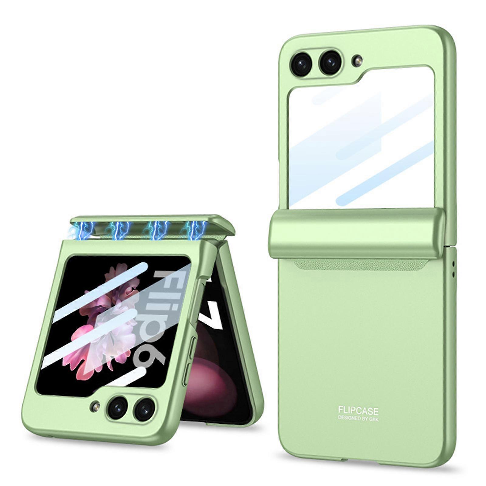 for Samsung Galaxy Z Flip 6 Case with Magnetic Hinge, Built-in Screen Protector Wireless Charging, Shockproof Anti Scratch Slim Phone Protective Cover