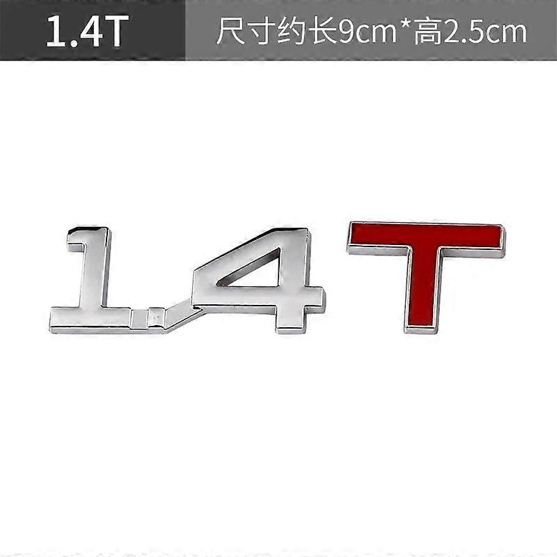 Car Metal Chrome 3D 4WD Displacement 2.0 T 1.8 T 2.4 T 3.0 T Turbo Engine Rear Trunk Emblem Badge Decals Auto Tail Sticker V6 V8