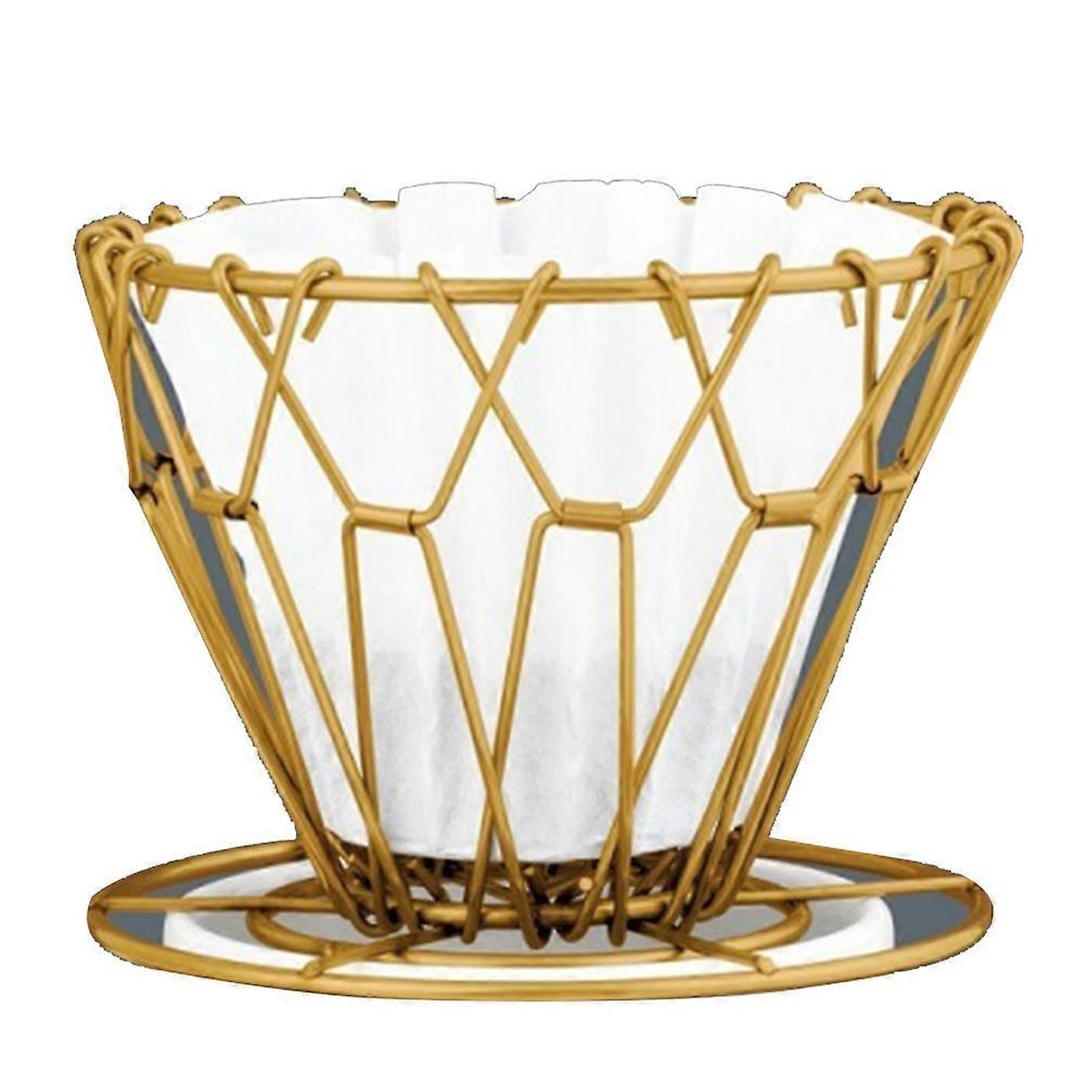 Foldable Portable Stainless Steel Hand Brewed Coffee Cone Filter Paper Holder Coffee Filter Paper H