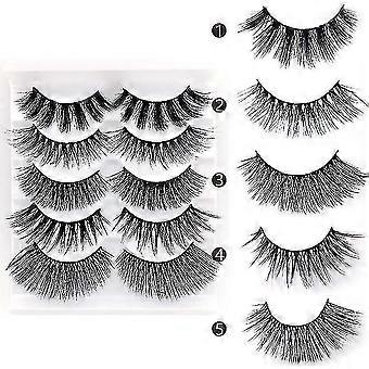 5 Pairs Natural Look False Eyelashes Reusable-ZZY