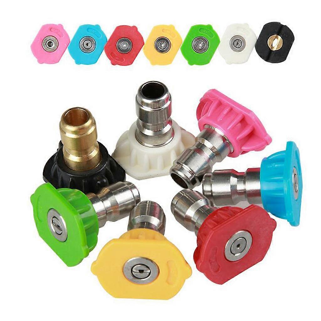 7pcs Quick Connect Spray Nozzle Tips Pressure Washer Accessory Kit 1/4'' NPT 5000psi