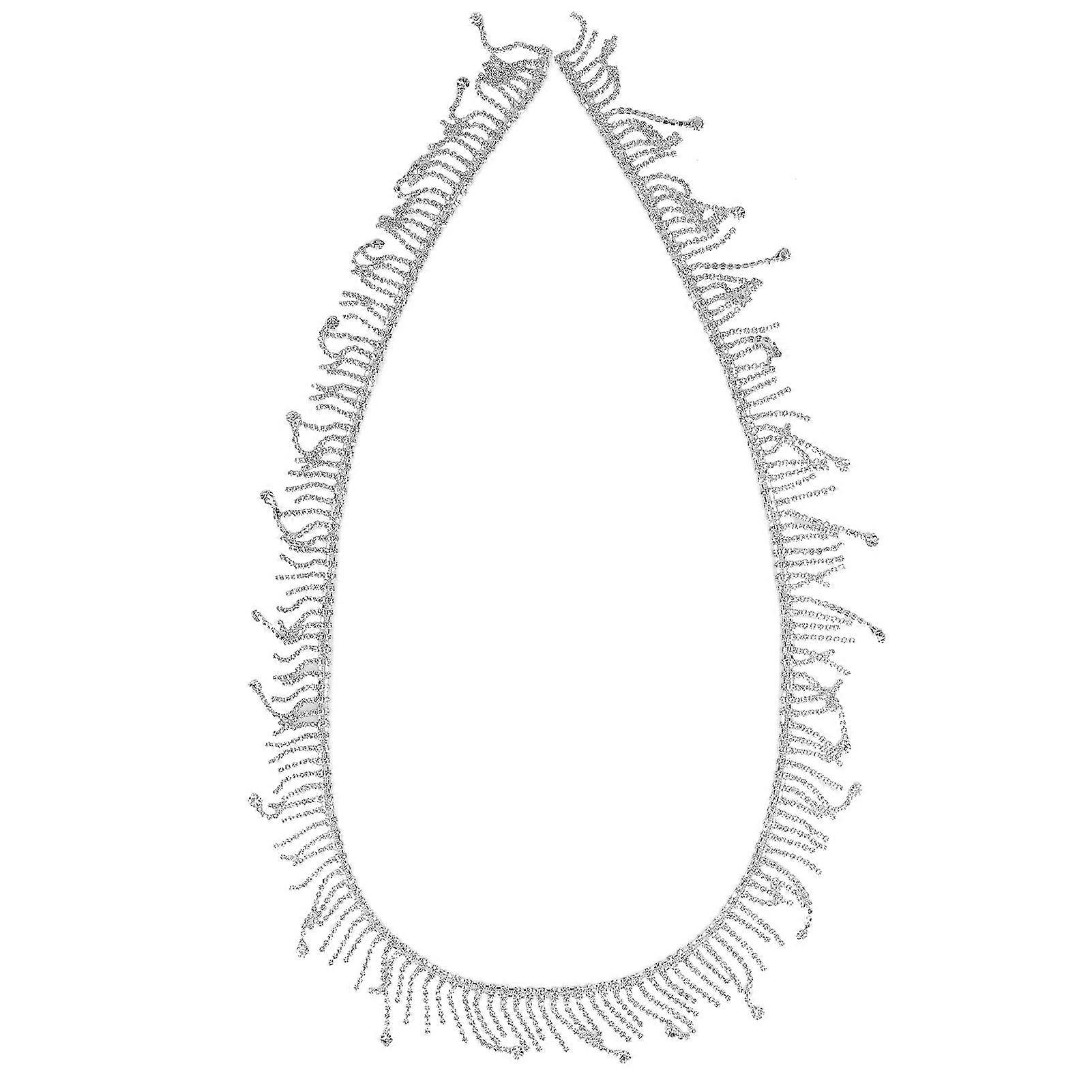 Rhinestone Fringe Trim 1 Yard Durable Glossy Eco Friendly Rustproof for Elegant Decoration and Crafting