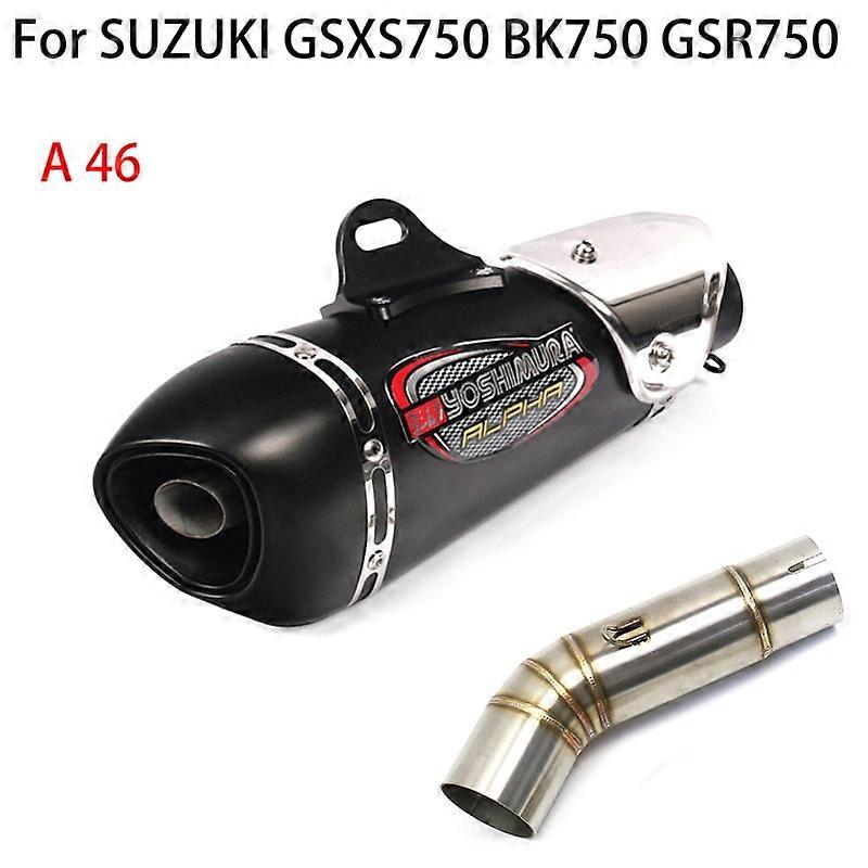 لسوزوكي GSX-S 750 BK750 GSR750 GSXS750 GSX S750 2018 - 2022 تعديل دراجة نارية عادم منتصف الوصلة الأنابيب كاتم الصوت الانزلاق