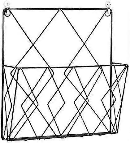 Hanging Magazine Rack Metal Magazine Rack, Newspaper Rack Newspaper Basket Wall Mounted Magazine Rack With 2 Hooks For Magazines, Books And Office Doc