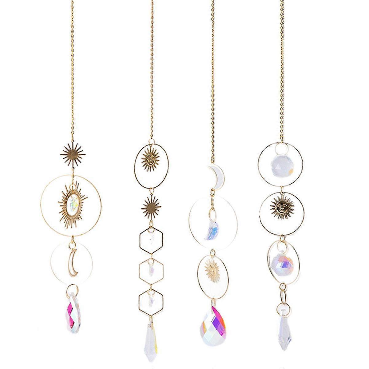 Crystal Sun Catcher Star Moon Pendant Bedroom Window Decoration Crystal Pendant