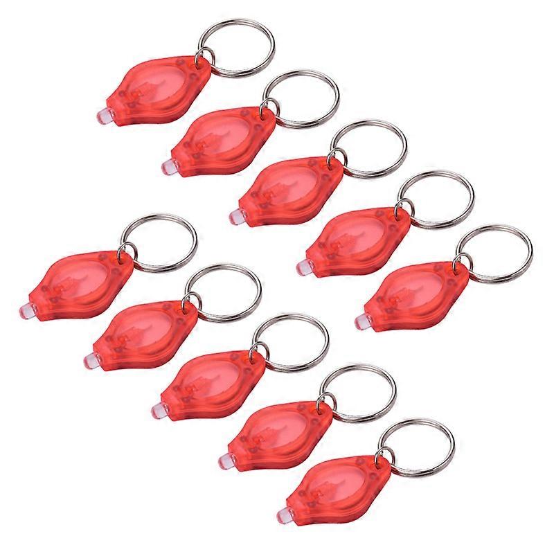 10 Pcs Mini Portable LED Light Flashlight Keychain Ultra Bright Key Ring Emergency Camping Lamp Light Torch