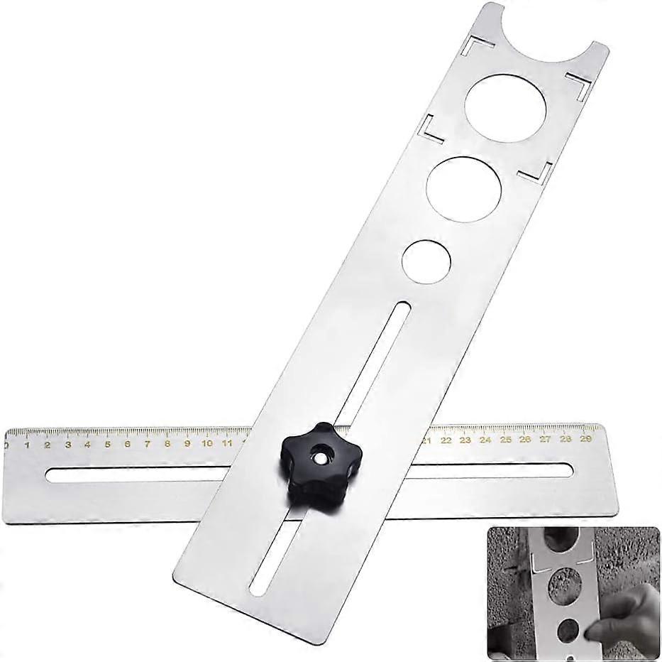 Ceramic Tile Hole Locator Stainless Steel Direction Jig Accurate Drilling Hole Floor Drilling Guide Finder Gauge 360 Degree Adjustment Hole Locator fo