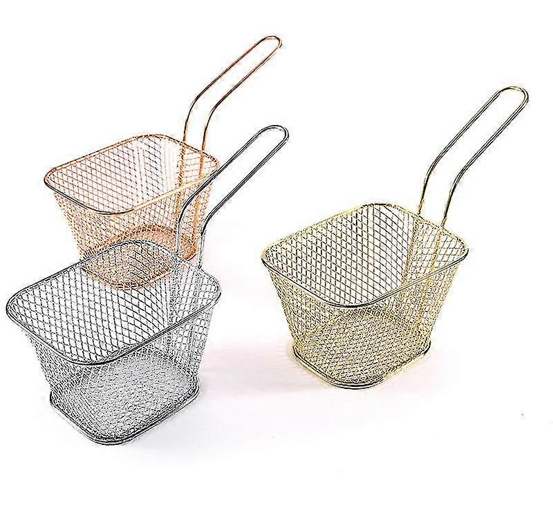2Pcs Mini Home Square Frying Basket Chip Serving Frying Baskets