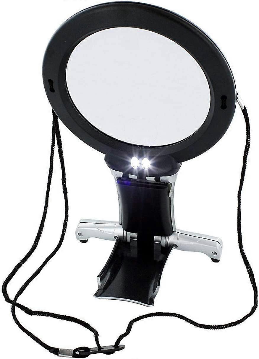 Magnifying Neck and Desk Magnifier 6X Magnifier, Hands-free Arm and Desk Lighted LED Magnifying Glass Needlework, Jewelry Hobby, Cross Stitch Repair,