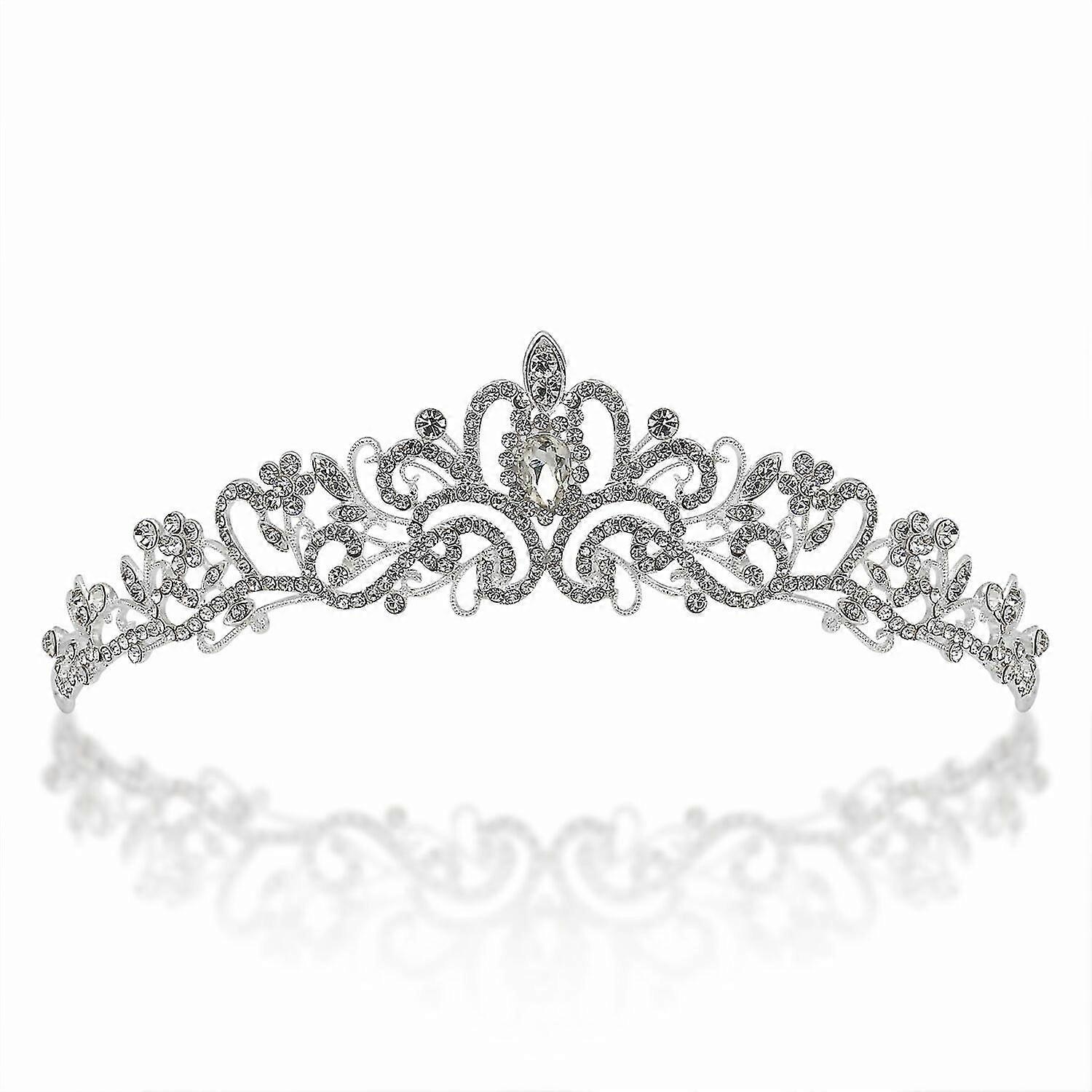 1 Pezzo Principessa Tiara Corona Di Cristallo Da Donna Vintage - 8