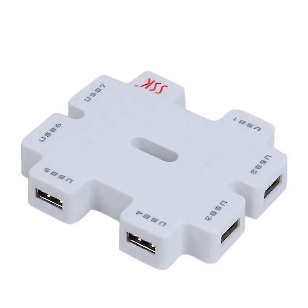 7 Port Hub Usb Extension Splitter Docking Station Compatible Usb1.1 And 2.0 Devices With Adapter Hub