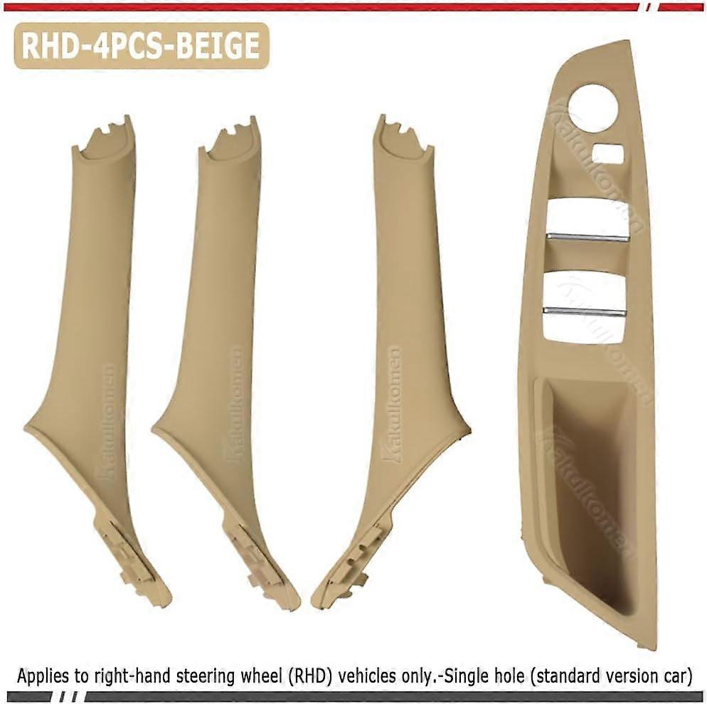RHD Beige Side Door Handle for BMW 5 Series F10 F11,Inner Door Pull Handle Trim Cover Kits Replacement Window Switch Armrest Panel for BMW 520 523 525