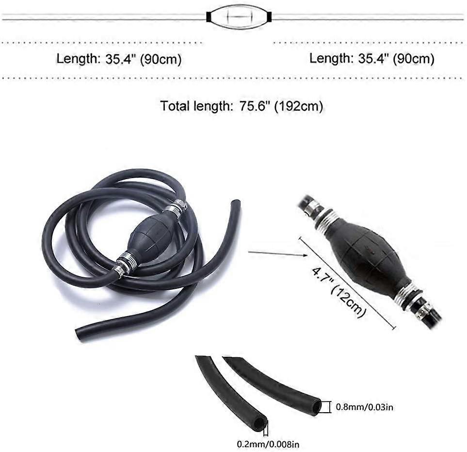 Primer Pump 9001080A Fuel Line Hand Primer Bulb, 8mm 5/16" Rubber One Way Fuel P Oil Pump Primer