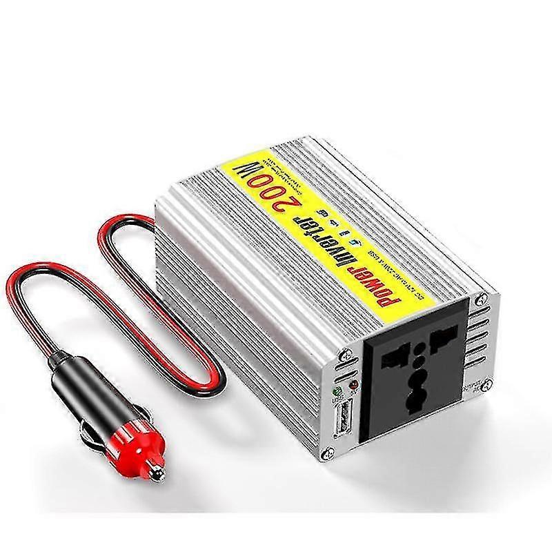 200W Car Power Inverter Voltage Transformer DC12V to AC 220V Converter Auto Modified Sine Wave 2.1A