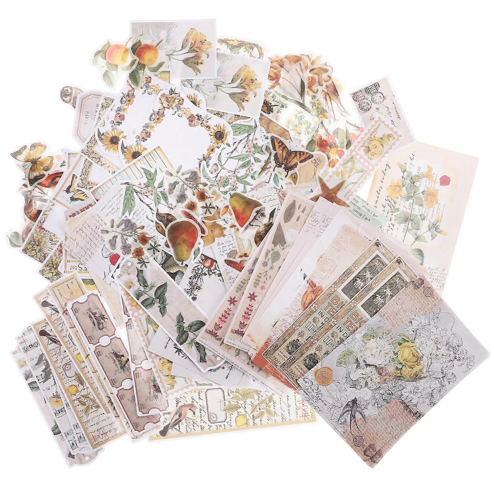 1 Set of DIY Background Paper DIY Photo Album Materials Crafts Making Papers Stickers Kit