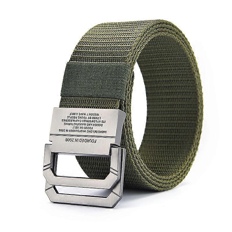 Nye kvinders og mænds afslappede lærredsbælte dobbeltring metalspænde bælter til unge studerende Åbningssæson designer bælte kvinder