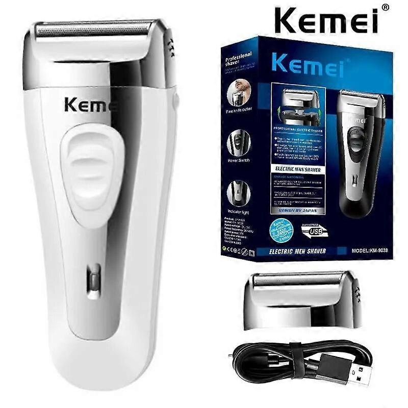 Kemei Powerful Rechargeable Shaver For Men Foil Electric Shaver Beard Head Shaving Electric Razor Facial USB with extra mesh