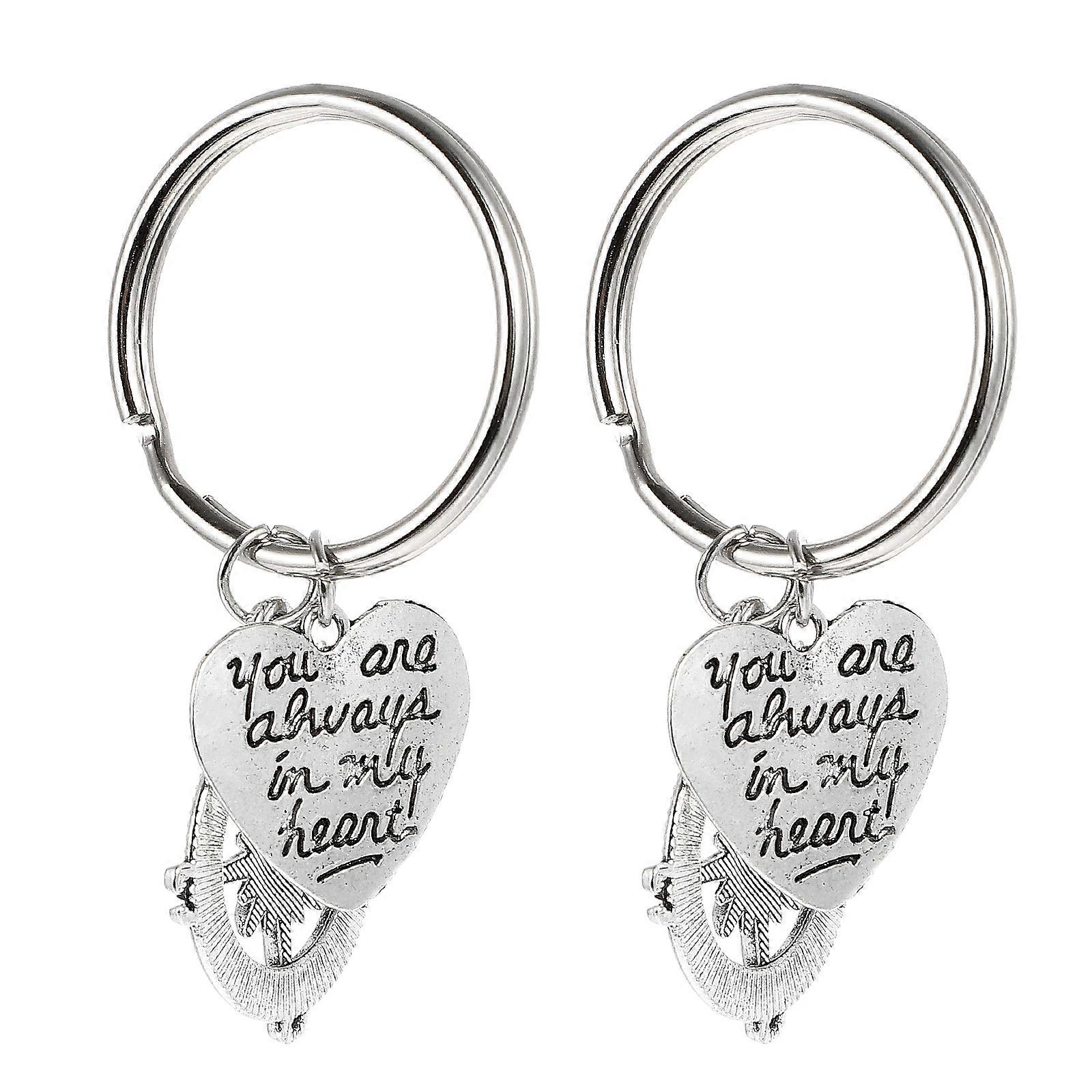 2 Pcs Necklace Couples Compass Key Rings Creative Keychains 2020 Graduation Keychain Graduation Keychains Friendship Keychain