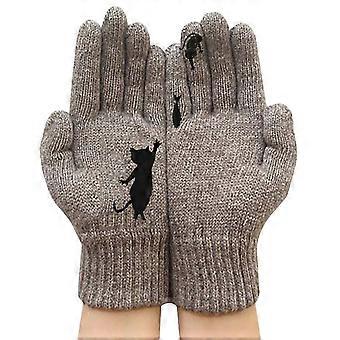 Gants de poignet tricotés pour femmes Lady Wooly Warm Mittens Winter