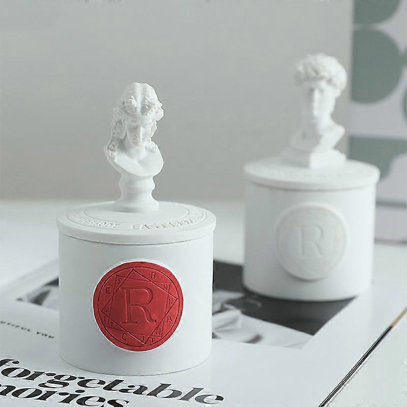 Resin David Statue Desktop Ornament Cup Lid Candle Holder Miniature Figurine Home Table Window Ornament Decorative