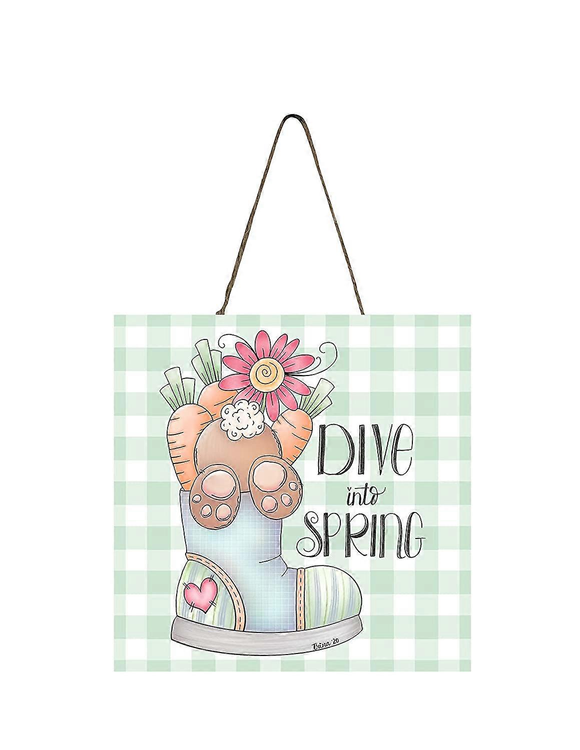 Dive into Spring Wood Mini Sign 5" x 5"