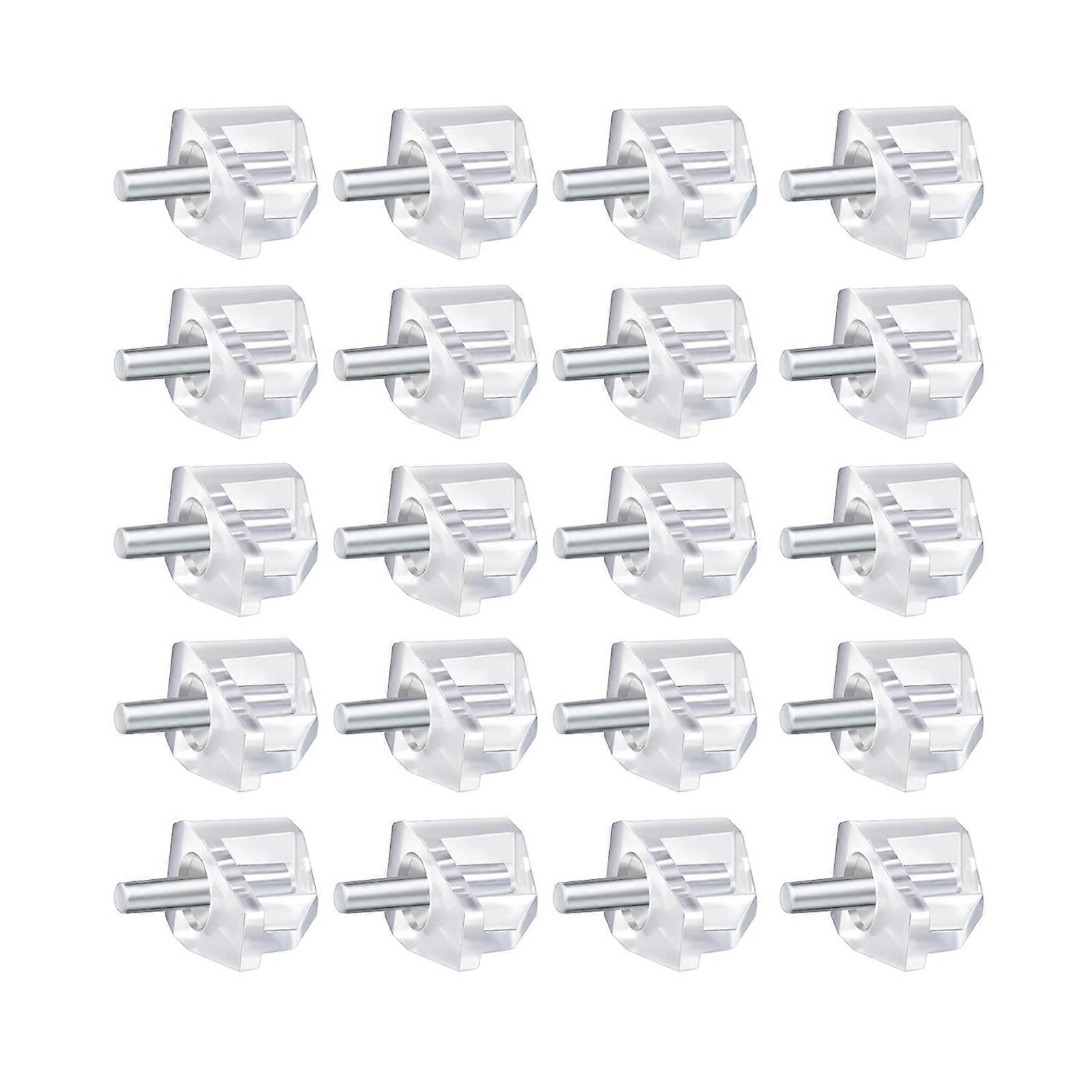 20Pcs 3/5mm Compact Support Nails Built-in Fixed Plastic Shelf Support Pegs for Kitchen