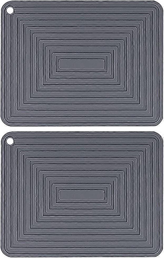 2 Pack Heat Resistant Wave Pattern Silicone Thick Square Drying Mats