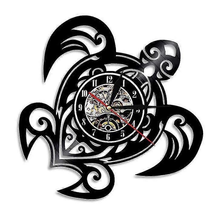 Tortoise Vinyl Record Wall Clock, Retro Home Decoration Wall Clock